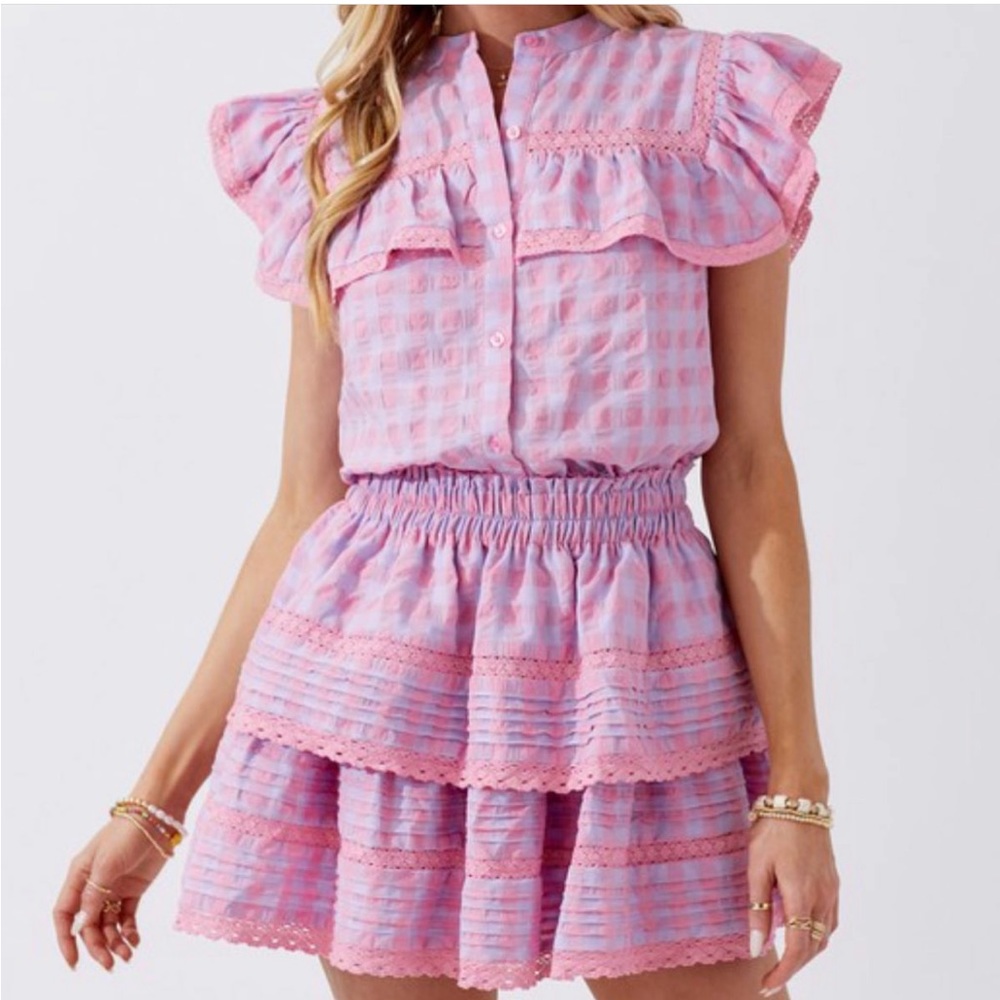 Shirt and skort set with ruffle detailing